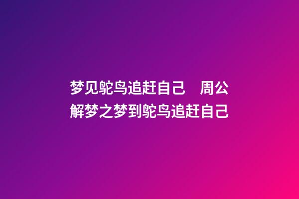 梦见鸵鸟追赶自己　周公解梦之梦到鸵鸟追赶自己